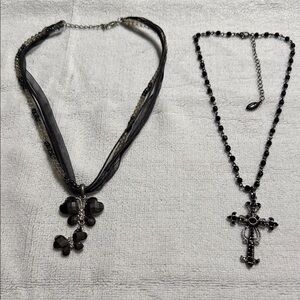 Black Cross Pendant Necklace - Women Jewelry